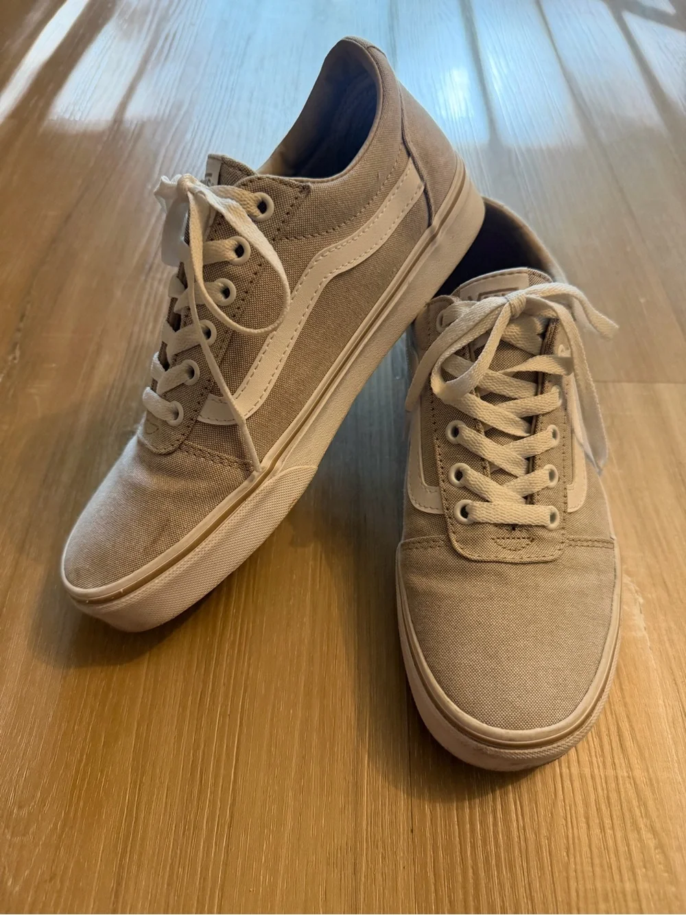 Vans Beige Canvas Low-Top Sneakers